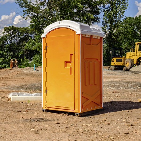 how often are the porta potties cleaned and serviced during a rental period in Shelter Cove